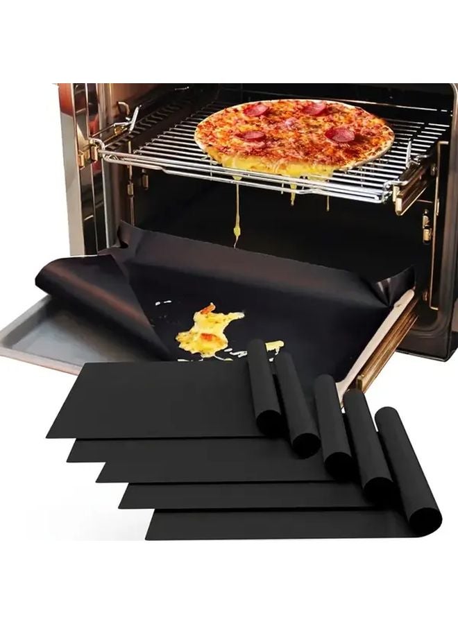 5 Sheets Large Teflon Oven Baking Mat Set Heat Resistant Reusable Easy Clean - Image 1